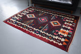 Turkish rug, vintage rug, flat weave, kilim rug, large area rug, square rug, Wild Shaman, Portland, Oregon, rug store, rug shop, local shop, bright colors, area rug, red rug, bold color