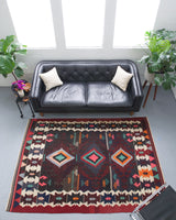 Turkish rug, vintage rug, flat weave, kilim rug, large area rug, square rug, Wild Shaman, Portland, Oregon, rug store, rug shop, local shop, bright colors, area rug, red rug, bold color