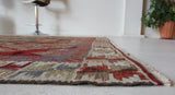 Vintage kilim rug in room decor setting, old rug, antique rug, pastel colors, faded colors, Turkish rug, vintage rug, soft rug, Portland, Oregon, rug store, rug shop, local shop, bold colors, bright colors, faded colors