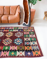 Turkish rug, vintage rug, flat weave, kilim rug, large area rug, square rug, Wild Shaman, Portland, Oregon, rug store, rug shop, local shop,  bright colors, area rug, bold color