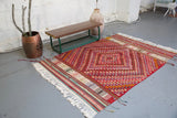 Vintage Manisa Selendi Kilim 5ftx7.5ft