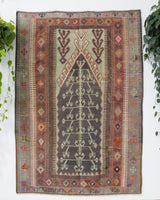 old rug, antique rug, earthy colors, faded colors, Turkish rug, vintage rug, flat weave, kilim rug, large area rug, square rug, Wild Shaman, Portland, Oregon, rug store, rug shop, local shop