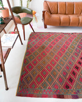 Turkish rug, vintage rug, flat weave, kilim rug, large area rug, square rug, Wild Shaman, Portland, Oregon, rug store, rug shop, local shop, bright colors, area rug, bold color