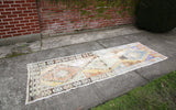 Vintage Faded Anatolian Turkish Rug Runner 3x9.3ft