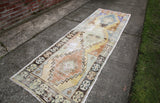 Vintage Faded Anatolian Turkish Rug Runner 3x9.3ft