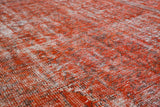 Vintage Overdyed Isparta Rug in Tangerine 6ftx9ft