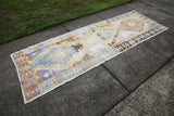 Vintage Faded Anatolian Turkish Rug Runner 3x9.3ft