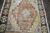 Vintage Faded Anatolian Turkish Rug Runner 3x9.3ft