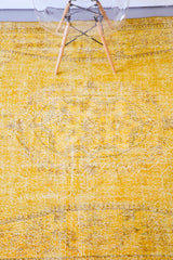 Vintage Overdyed Isparta Rug in Meyer Lemon 6.6ftx10.5ft