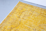 Vintage Overdyed Isparta Rug in Meyer Lemon 6.6ftx10.5ft
