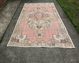 Vintage Faded Anatolian Turkish Rug