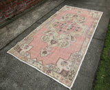 Vintage Faded Anatolian Turkish Rug