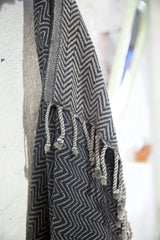 Handwoven Sabah Pestemal Towel in Black Stone (soft)