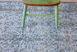 Vintage Overdyed Isparta Rug in Light Blue 4ftx6.8ft