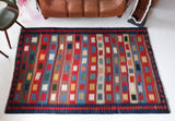 Vintage Turkoman Kilim Rug 5'7"x8'