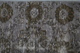 Vintage Overdyed Isparta Rug in Dark Gray 4.8ftx6ft