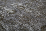 Vintage Overdyed Isparta Rug in Dark Gray 4.8ftx6ft