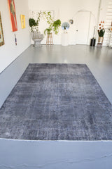 Vintage Overdyed Isparta Rug in Ash 7ftx11ft