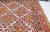 Vintage Aegean Cicim Kilim Rug 4'9"x6'5"