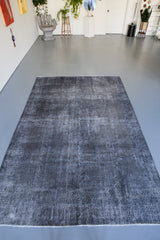 Vintage Overdyed Isparta Rug in Ash 7ftx11ft