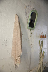 Handwoven Petek Pestemal Towel in Beige/Brown