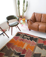 old rug, antique rug, earthy colors, faded colors, turkish rug, vintage rug, flat weave, kilim rug, large area rug, square rug, Wild Shaman, Portland, Oregon, rug store, rug shop, local shop