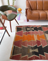 old rug, antique rug, earthy colors, faded colors, Turkish rug, vintage rug, flat weave, kilim rug, large area rug, square rug, Wild Shaman, Portland, Oregon, rug store, rug shop, local shop