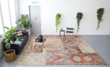 old rug, antique rug, earthy colors, faded colors, Turkish rug, vintage rug, flat weave, kilim rug, large area rug, square rug, Wild Shaman, Portland, Oregon, rug store, rug shop, local shop