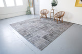 Vintage Overdyed Patchwork Rug overdyed in Light Gray 10ftx10ft