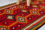 pile rug runner, Turkish rug, vintage rug, portland, rug shop, bright colors, wild shaman, runner rug, bold color, Portland, Oregon, rug store, rug shop, local shop, hallway runner, skinny runner, kilim runner,  earthy colors, faded colors