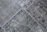 Vintage Overdyed Patchwork Rug overdyed in Light Gray 10ftx10ft