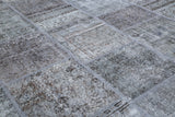 Vintage Overdyed Patchwork Rug overdyed in Light Gray 10ftx10ft