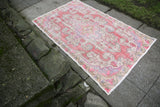 Vintage Faded Anatolian Turkish Rug