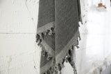 Diamond Large Pestemal Throw in Black Stone