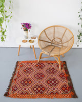 pile rug, Turkish rug, vintage rug, portland, rug shop, bright colors, wild shaman, area rug, red rug, mini rug, bold color, Portland, Oregon, rug store, rug shop, local shop, flat weave, kilim rug