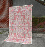 Vintage Faded Anatolian Turkish Rug