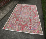 Vintage Faded Anatolian Turkish Rug