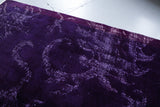 Vintage Turkish Overdyed Rug in Velvety Dark Violet 6.10ftx10ft