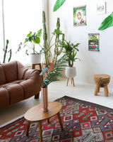 Vintage kilim rug in living room setting, bright colors, wild shaman, soft rug, bold color, Portland, Oregon, rug store, rug shop, local shop, vintage rug, modern kilim, warm colors