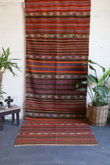 Vintage Turkish Anatolian Kilim Rug 5'x13'8"