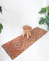 pile rug runner, Turkish rug, vintage rug, portland, rug shop, bright colors, wild shaman, runner rug, bold color, Portland, Oregon, rug store, rug shop, local shop, hallway runner, skinny runner, kilim runner,  earthy colors, faded colors