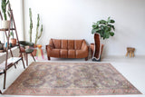 old rug, antique rug, earthy colors, faded colors, Turkish rug, vintage rug, soft rug, Portland, Oregon, rug store, rug shop, local shop, pile rug, ottoman rug, oriental rug, floral rug