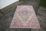 Vintage Faded Anatolian Turkish Rug
