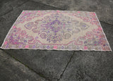 Vintage Faded Anatolian Turkish Rug