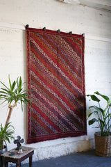 Vintage Konya Karapinar Cicim Kilim Rug 5'x8'