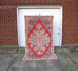 Vintage Faded Anatolian Turkish Rug