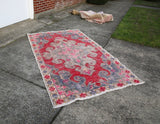 Vintage Faded Anatolian Turkish Rug