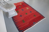 Vintage Bodrum Bos Kilim Rug 4.6x7.5ft