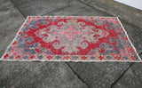 Vintage Faded Anatolian Turkish Rug
