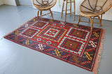 Vintage Çanakkale Rug 4.3ftx6.10ft